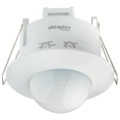 Image de Oktaplex Sam Détecteur de présence encastrable 360 Infrarouge Mouvement 230V encastré intérieur Blanc