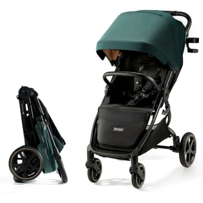 Image de Poussette canne jusqu&#039;à 27 kg KINDERKRAFT MITZY Pliage d&#039;une seule main Grandes roues amorties sans gonflage Vert