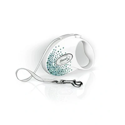 Image de flexi Glam Splash Ocean Tape Laisse rétractable pour Chien jusqu&#039;à 12 kg Blanc nacré Taille S 3 m