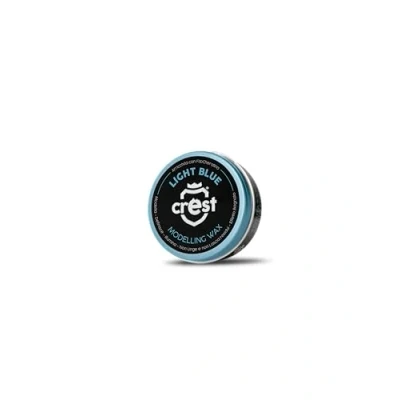 Image de Italian Crest modellier cheveux Wax Bleu clair Tenue moyenne 100 ml Dans Pots en verre avec couvercle aluminium.