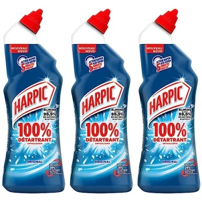 Image de Harpic Gel WC 100% Détartrant 5 min Chrono Lot de 3 x 750ml