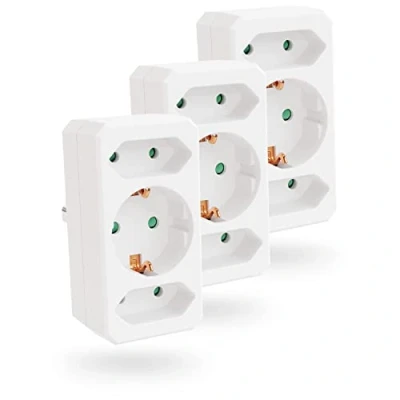 Image de greate 3X multiprise Electrique avec Max 3500W Prise Multiple Multi triplette Interrupteur 3 Prises électriques