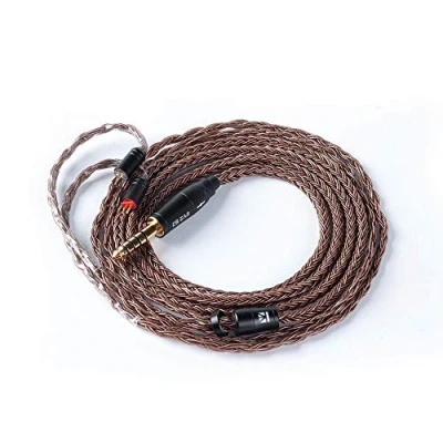 Image de Kbear Câble de rechange pour écouteurs en cuivre sans oxygène 16 fils ZS10, ZS6, ZS5, ZSR, ZST, TRN, V10, V20, TFZ marron (4,4 mm, 2 broches)