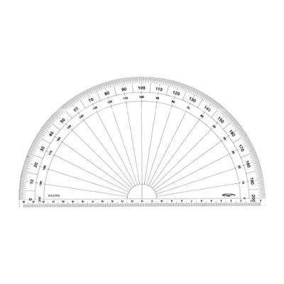 Image de Graphoplex GX225G Rapporteur 1/2 cercle Transparent