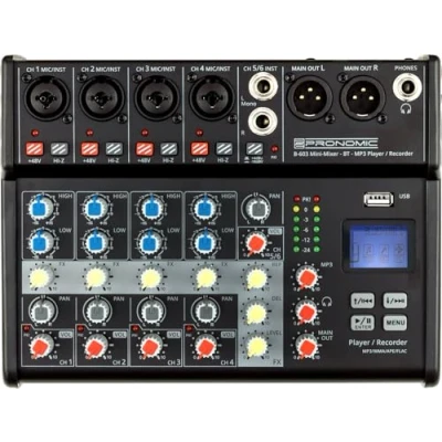 Image de Mini Table de mixage avec Bluetooth® et enregistrement USB Pronomic B 603