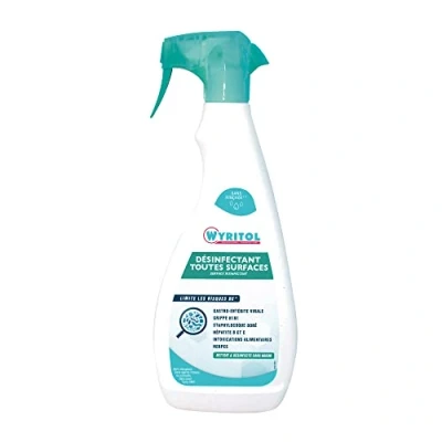 Image de WYRITOL Spray nettoyant désinfectant Toutes surfaces Sans allergènes rinçage Bactéricide, fongicide et virucide 750 ML Fabrication française