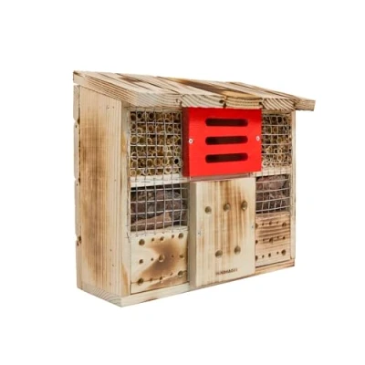 Image de Windhager Hôtel à Insectes pour Tilleul, Nidification, Protection de Nombreux Insectes, en Bois Massif d&#039;épicéa et peuplier, Marron, 13,5 x 30 27 cm