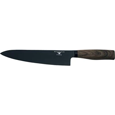 Image de Rockingham Forge Forester Series 8 couteau de chef lame en acier inoxydable avec un revêtement d’oxyde noir, poignée ergonomique bois