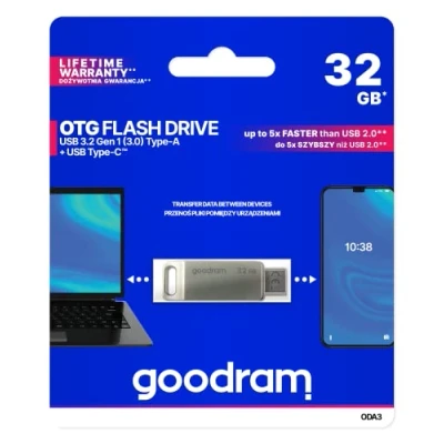 Image de GOODRAM ODA3 0320S0R1 Clé Double OTG 32 Go USB 3.2+Type C