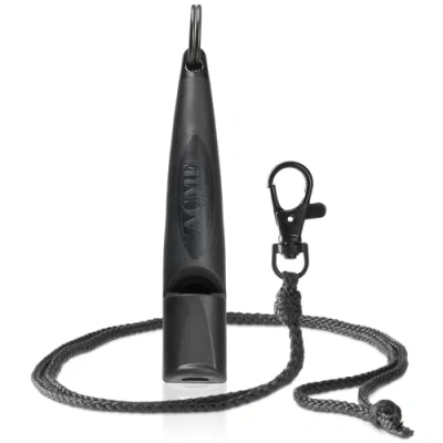 Image de ACME sifflet pour Chien n 211,5 (Mise à Jour 2023) avec Bande de en Noir Mat Alpha Idéal Le Rappel Grande portée Norme fréquence (Noir)