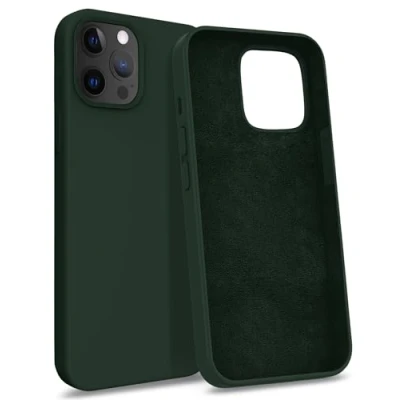 Image de MyGadget Coque Compatible avec Apple iPhone 12 Pro Case Protection Rigide Anti Choc Doublure Microfibre Olive Vert