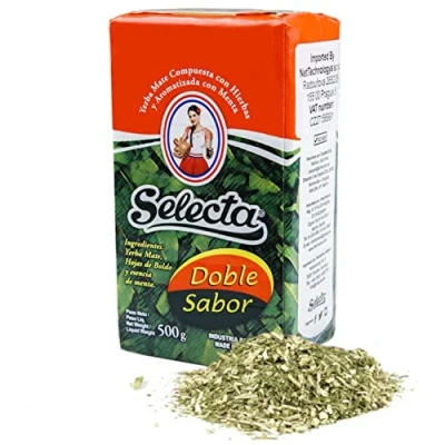 Image de Selecta Yerba Maté Double Goût: 0,5 kg+échantillon cadeau (40g) Boisson énergisante et tonique, riche en vitamines antioxydants! Accélère le métabolisme.