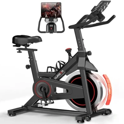 Image de CURSOR Fitness Vélo d&#039;Appartement pour la Maison, de d&#039;Exercice Silencieux avec Résistance Réglable, Guidon et Siège Réglables, Écran LCD,Sièges Respirants, Entraînement Cardio
