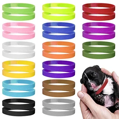 Image de Fuyamp 30 Pièces Collier Chiot, 15 Couleurs Colliers Identification de Chiot D&#039;identification pour Animaux ID Ruban Auto Adhésif Réglable Chaton
