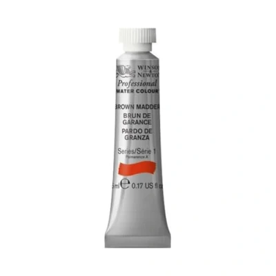 Image de Winsor &amp; Newton Aquarelle Professionnel Peinture Aquarelle, Haute Luminosité, Résistante à la Lumière, Qualité Archive, Tube de 5 ML, Couleur Garance Brune ROW