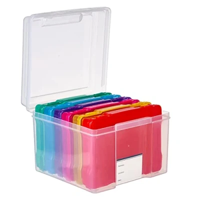 Image de MATANA Boîte de Rangement &amp; Organisateur Photos avec Étiquettes pour 600 5R, Travaux Manuels, Autocollants, Timbres d&#039;autres Petits Objets Multifonctionnel Pratique
