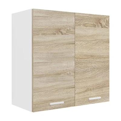 Image de VCM Armoire Suspendue 2 Portes, Bois d&#039;ingénierie, Blanc/chêne Sonoma, Taille Unique