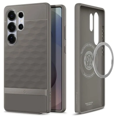 Image de Spigen Parallax MagFit Coque Compatible avec Samsung Galaxy S25 Ultra Gris Cendre