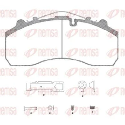 Image de REMSA JCA 637.20 Jeu de plaquettes frein Essieu avant IVECO: EuroCargo I III, EuroTech MH, Trakker, SCANIA: 4 series, P,G,R,T MAN: TGA