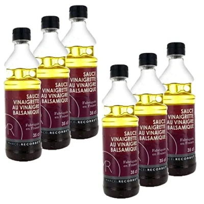 Image de Lot 6x Sauce vinaigrette au vinaigre balsamique Fabriquée en France MR Bouteille 350ml