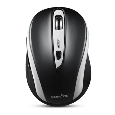 Image de Souris ergonomique Sans fil Perixx, conception optique à 5 boutons, compatible avec les ordinateurs de bureau et portables. PERIMICE 721WB 2,4 GHz, noir/blanc