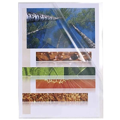 Image de Exacompta Réf. 56111E Boîte de 100 pochettes coins En polypropylène lisse Epaisseur 12/100ème Dimensions : 22x31cm Format à classer A4 coloris cristal