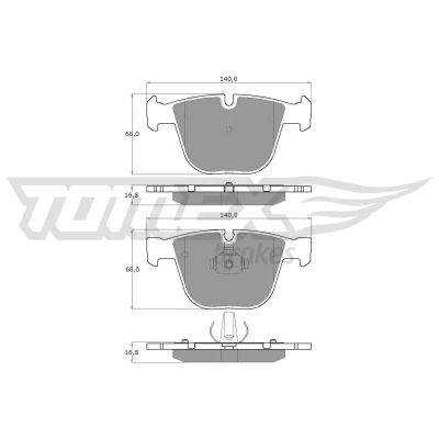 Image de TOMEX brakes TX 17 38 Jeu de plaquettes frein Essieu arrière préparé pour indicateur d&#039;usure BMW: 7, 3 Berline, 5 BENTLEY: Arnage Berline