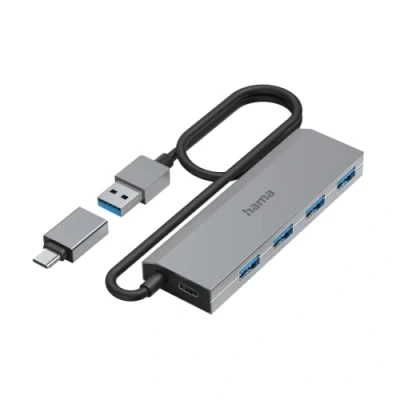 Image de HUB USB, 4 PORTS, USB 3.2 GEN1, 5 GBIT S, AV. ADPT. C ET BLC SECT.