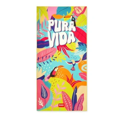 Image de LEGAMI Serviette de Plage légère, en Microfibre, compacte, résistante au Sable, séchage Rapide, Ultra absorbante, Peu encombrante, 85 x 180 cm, Pura Vida