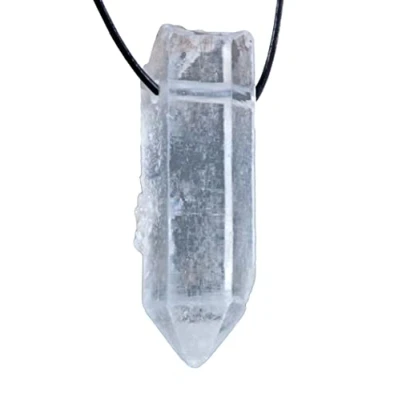 Image de Lebensquelle Plus cristal de roche naturel dentelle Pendentif avec cordon en coton, Gemme,