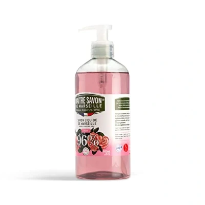 Image de Maître Savon de Marseille liquide a la Rose 500 ml. 96% d&#039;origine naturelle
