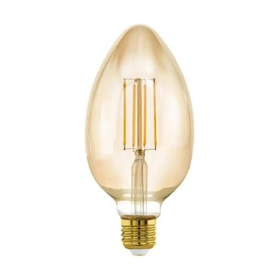 Image de Eglo Lampe LED E27 dimmable très grande taille, ampoule ambrée Mid Size, éclairage rétro, 4,5 watts (correspond à 40 watts), 470 lumens, blanc chaud, 2200 Kelvin, B80, Ø 8 cm