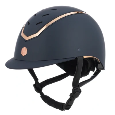 Image de Charles Owen Casque d&#039;équitation Kylo Matte Bleu marine/Or Rose