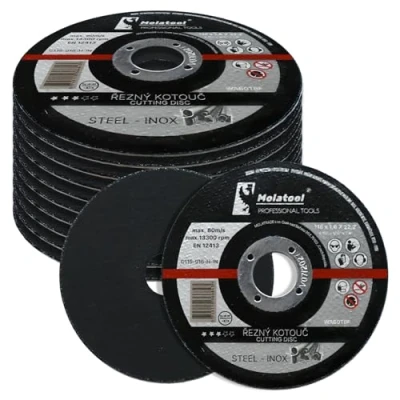 Image de Molatool lot de 10 disques à tronçonner standard 115 x 1,6 22,2 mm pour métal, acier, acier inoxydable/inox, flexibles meuleuse d&#039;angle