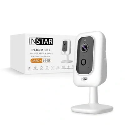 Image de INSTAR IN 8401 2K+ Blanc caméra de Surveillance LAN/Wi FI avec IA (AI) IP WPA3 WiFi 2,4 et 5 GHz Audio PIR capteur Thermique Vision Nocturne LED 940nm HomeKit MQTT