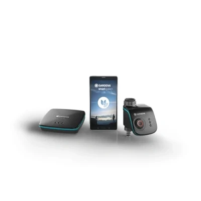 Image de Gardena smart Water Control , Kit de Démarrage Programmateur d&#039;arrosage Connecté Contrôle par application, à la météo, Arrosage Intelligent et Économique Minuteur (19103 20) Noir 28 x 29 12 cm