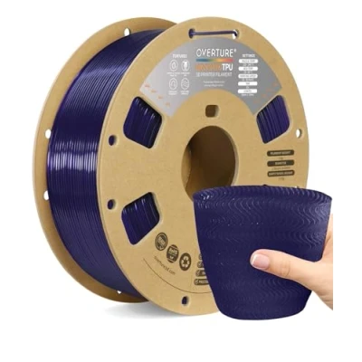 Image de OVERTURE TPU High Speed Filament 1,75 mm, Flexible 95A Roll, bobine de 1kg (2,2 lb), Précision Dimensionnelle +/ 0,02 mm (HS Violet Translucide)