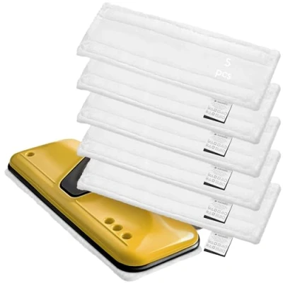 Image de Navaris 5x Housse de rechange pour nettoyeur vapeur Kit lingettes microfibres Compatible avec Kärcher EasyFix série SC 2 3 4 5 Chiffons le sol