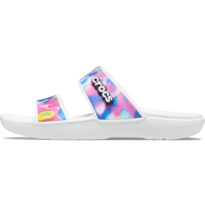 Image de Crocs Sabots Solarisés classiques unisexes, blanc/rose, 43/44 EU