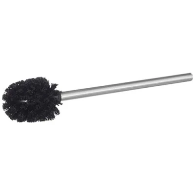 Image de Zeller Present 98012 Brosse WC de Rechange avec Manche en Acier Inoxydable Noir Ø 7,5 x 39,5 cm