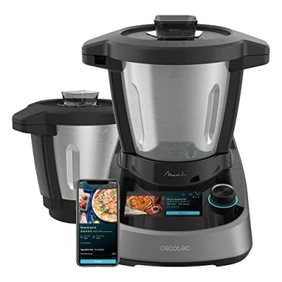 Image de Cecotec Robot de cuisine multifonction Mambo Touch avec pichet Habana. 1600 W, 37 fonctions, écran tactile TFT 5&quot; recette intégrée, 3,3 l, APP, balance et en acier inoxydable + Havane, 4346