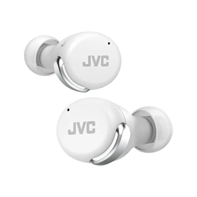 Image de JVC Ecouteurs Bluetooth sans Fill Compacts, Réduction Active du Bruit, Petits, Léger, Design élégant, Etanche (IPX4), Autonomie 21H, HA Z330T W (Blanc)
