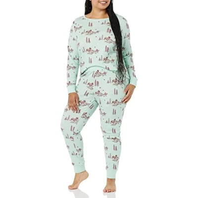 Image de Amazon Essentials Disney Marvel Star Wars Lot de Pyjamas en Coton, Coupe Ajustée Femme, Mickey Winter Womens Snug fit, XL