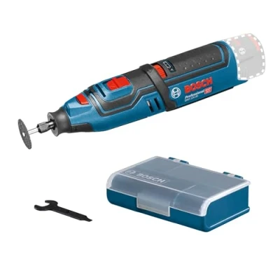 Image de Bosch Professional Outil rotatif sans Fil GRO 12V 35 (12 V, Régime à vide : 5.000 35.000 tr/min, Boîte carton, batterie), Noir et Bleu