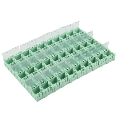 Image de DEWIN Boîte Rangement pour Composants Electroniques, SMD Component Box SMT Container Electroniques Mini Boîtier de Vert 50 pièces