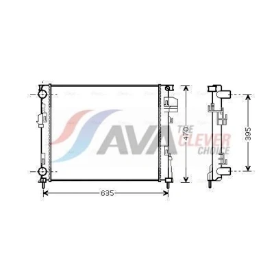 Image de PRASCO RTA2303 Radiateur du moteur Aluminium 562 470 23 ailettes jointes mécaniquement RENAULT: TRAFIC 2 Kasten, Bus,