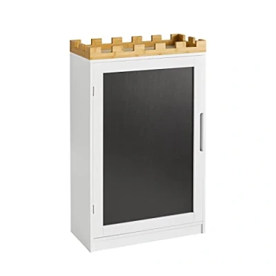 Image de SoBuy Commode pour Enfants Étagère Chambre d&#039;enfant avec Tableau Noir Bibliothèque à Jouets Armoire de Rangement en Design Château, 63x30x100cm, KMB43 W