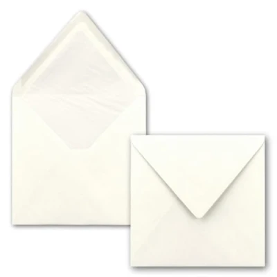 Image de 100x Enveloppes Carrées 16 x cm, Couleur : Vert Eucalyptus avec doublure en soie blanche sans fenêtre &amp; collage humide Pour cartes d&#039;invitation à un mariage ou anniversaire