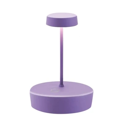 Image de Zafferano Swap Mini Lampe de Table LED sans Fil Rechargeable Tactile Dimmable d&#039;Intérieur et d&#039;Extérieur IP65 Temp. Lumière 2700K Corps en Aluminium H14,8 (Lilas)