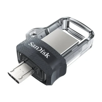 Image de SanDisk Ultra Dual USB drive m3.0 micro port, Smartphone memory 128 GB (mémoire mobile, m3.0, double port escamotable, taux de transfert 150 MB/s, clé 3.0)
